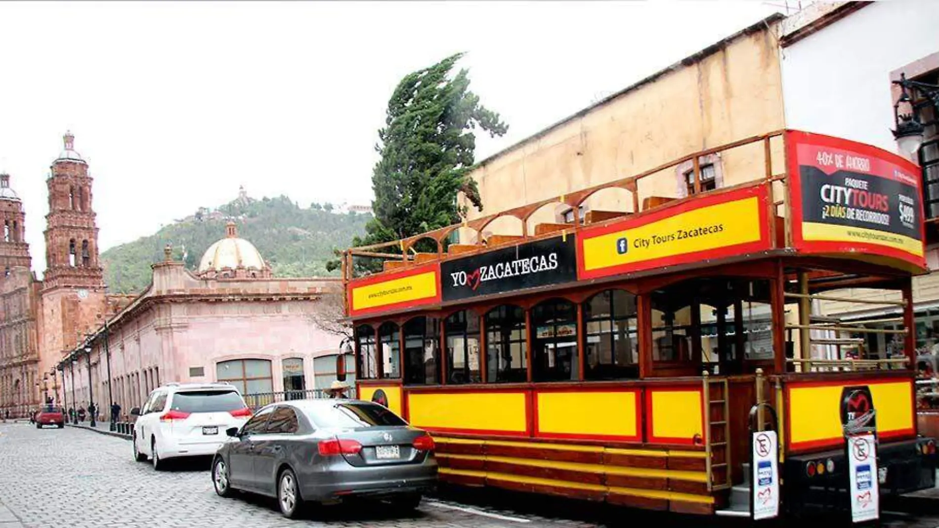 Transporte turístico en el centro de Zacatecas